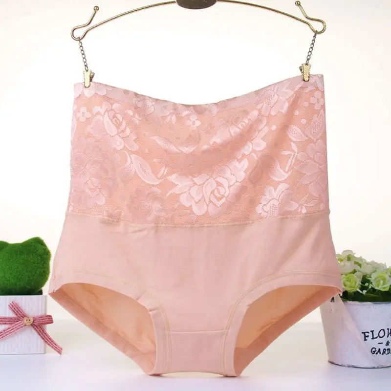 Womens Plus Size Cotton Underwear Floral Lace Patchwork Solid Color Panties High Waist Body Shaper Briefs Postpartum Beauty Care Womens Plus Size Cotton Underwear Floral Lace Patchwork Solid Color Panties High Waist Body Shaper Briefs Postpartum Beauty Care