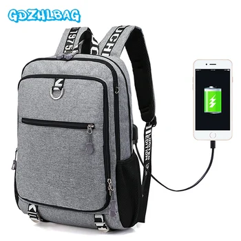 

2018 Canvas Men Backpack Anti Theft With Usb Charging Laptop Business Unisex Knapsack Shoulder Waterproof Women Travel Bag B236