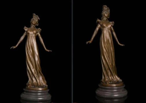 

Art Deco Sculpture Lovely Woman Girl Bronze Statue decoration bronze factory outlets