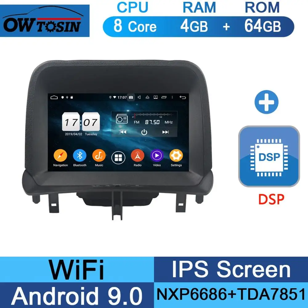 " ips Восьмиядерный 4 Гб ram+ 64 Гб rom Android 9,0 автомобильный DVD радио gps для Ford Tourneo Courier DSP CarPlay Parrot BT - Цвет: 64G DSP