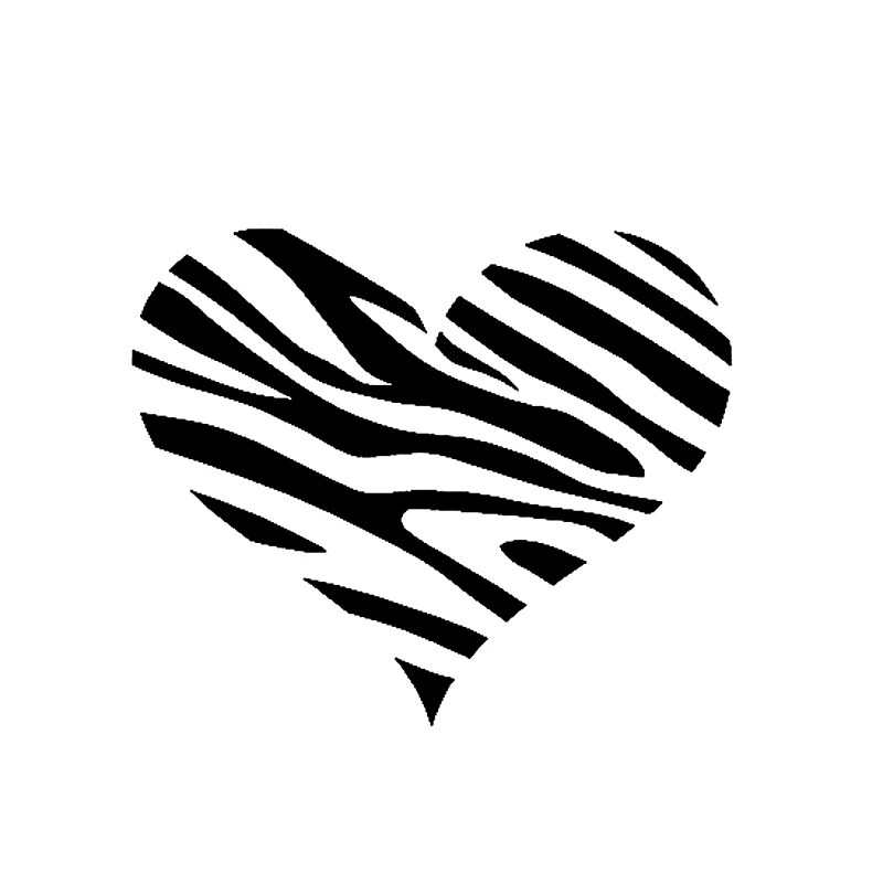 

15.5*12.8CM Zebra Print Heart Fashion Vinyl High-quality Car Sticker Styling Lovely Auto Window Fuel Tank Cap Decoration Decal