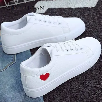 

Women Sneakers Fashion Vulcanized Shoes Casual PU Leather Sneakers White Ladies Trainers Summer Basket Femme Zapatos De Mujer