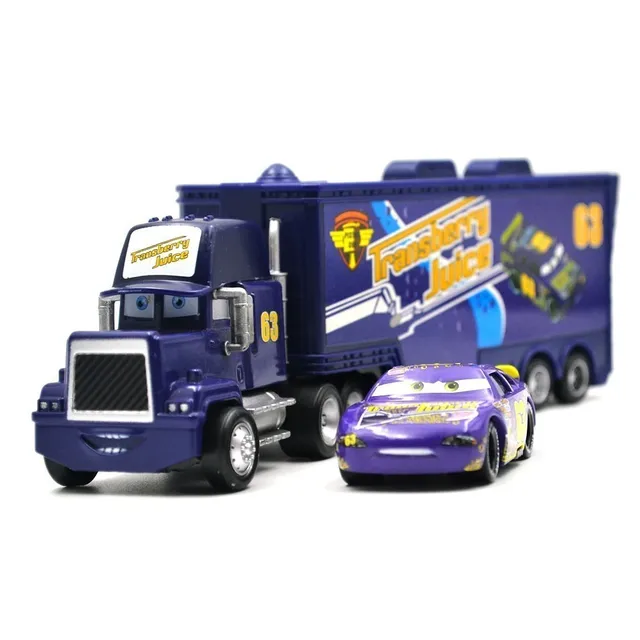 Disney Pixar Cars 2 Toys Lightning McQueen Mack Truck The King 1:55 Diecast Metal Alloy Modle Figures Toys Gifts For Children No63 Uncle(2pcs)
