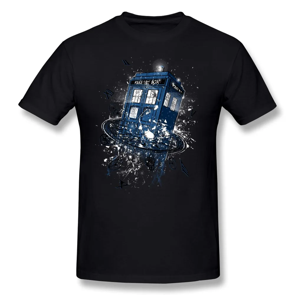 100 Cotton Men T Shirt Tardis doctor who T Shirts Men Short Sleeve On