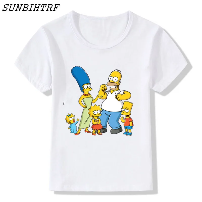

SUNBIHTRF Comic Hot Selling Children Fashion Simpsons 3D Printed T shirt Casual Short Sleeve O-neck T-shirt Boy/Girls Tee Shirts