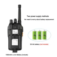 li ion זוג RETEVIS RT46 מכשיר הקשר 2W Portable שני הדרך רדיו משדר VOX Micro-USB טעינה תמיכה Li-ion (או AA) סוללה (5)