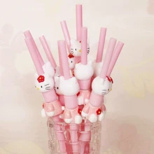 Cute Kitty Decorated Party Straws Set