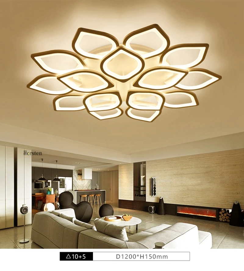 Modern White Flower High Power LED Ceiling Chandelier For Living Room Bedroom Acrylic Iron LED Chandelier Lamp 110-240V (4)