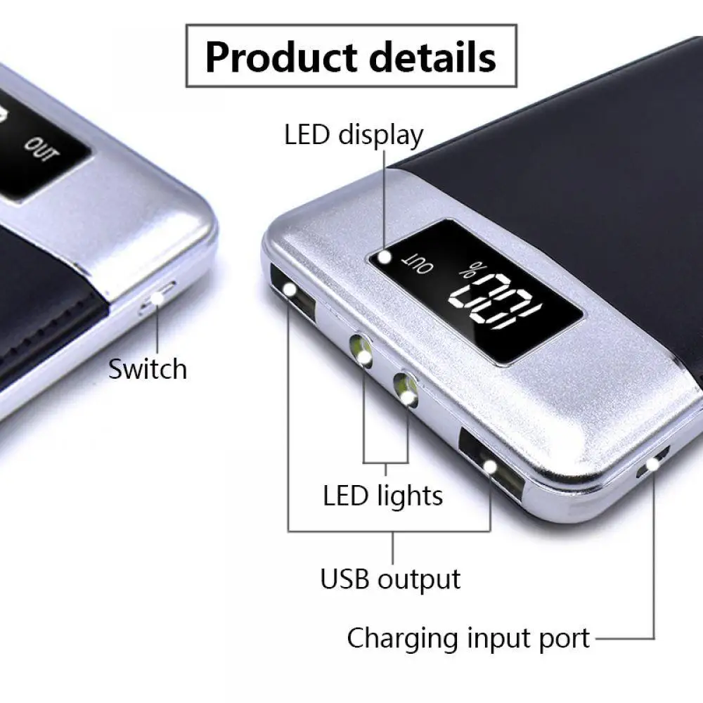 10000 mAh Мощность bank для телефона Мобильная резервная батарея Мощность Bank внешняя Батарея Портативный Батарея Dual USB для Xiaomi Mi iPhone X