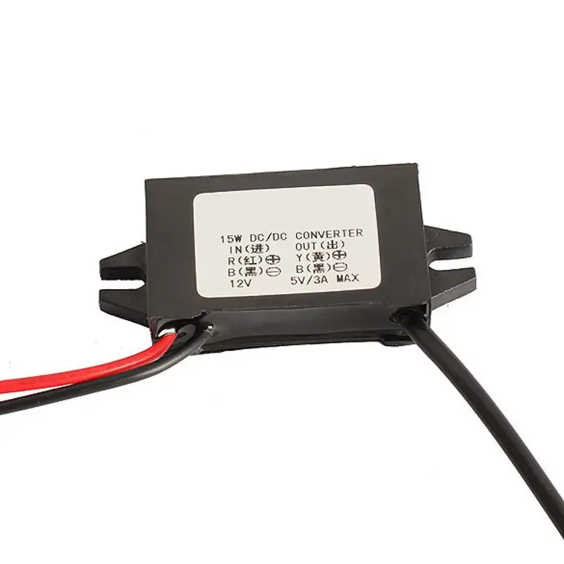 

Car Charger Converter 12V To 5V 3A 15W Step Down Module With USB Cable Car Charger Converter 12V To 5V 3A 15W Step Down Module