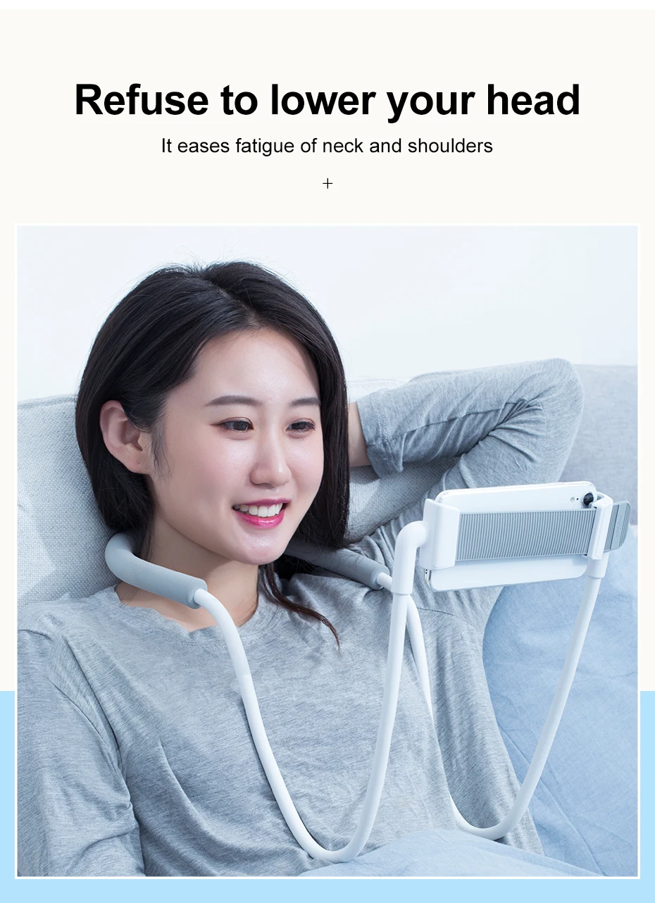 Soutien De Téléphone Cou360 Rotation Flexible Montage Suspendu Paresseux Support Libre Bras