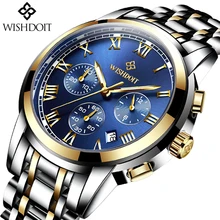 Mens Watches Top Brand Luxury WISHDOIT Mens Fashion Business Watch Men Stainless Steel Waterproof Quartz Watch relogio masculino Mens Watches Top Brand Luxury WISHDOIT Mens Fashion Business Watch Men Stainless Steel Waterproof Quartz Watch relogio masculino