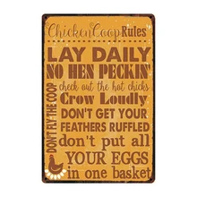 [Kelly66] курятник правила металлический знак олова плакат табличка для домашнего декора стены Художественная роспись 20*30 см Размеры y-2274