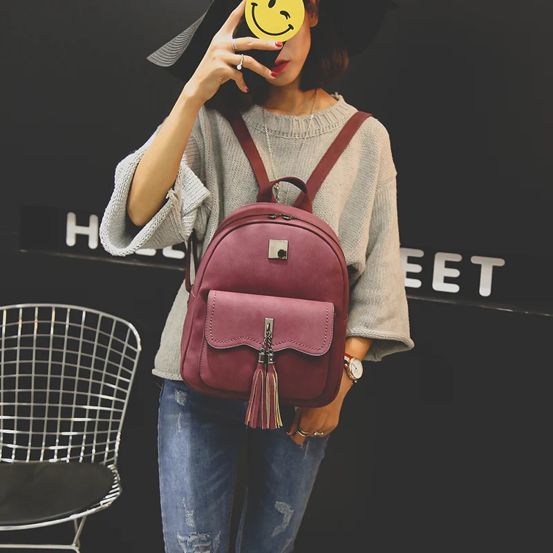 JANESPRI 2018 New Tassel Women Backpacks PU Leather Lady Backpacks High Quality Fashion Girls Backpack Cute School Bag Mochilas (23)