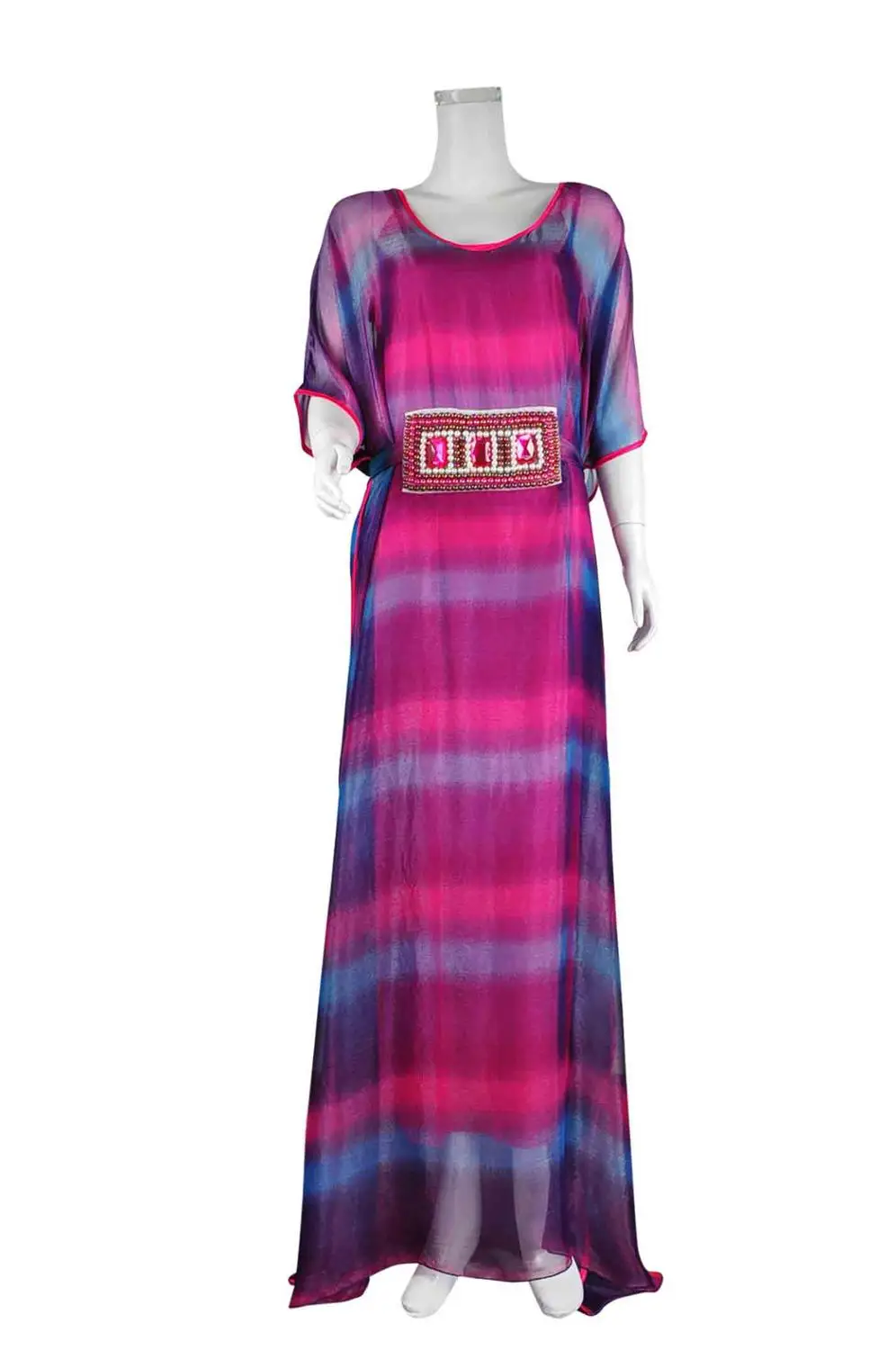 Африканское платье для женщин кафтан размера плюс длинное шифоновое платье с вышивкой платье африканская мода турецкое арабское платье LF-18 - Цвет: rainbow2
