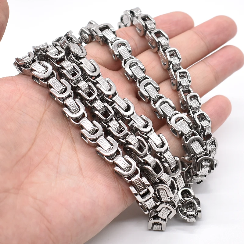 AMUMIU 40 90cm Chain Necklace 16 26cm Bracelet Stainless Steel Jewelry