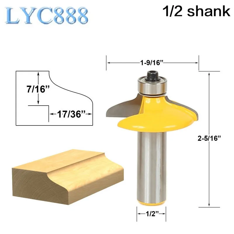 

1pcs 1/2" Shank Woodworking Cutter Bits High Quality Shank Drawer & Cabinet Door Front Edging Thumbnail Router Bit