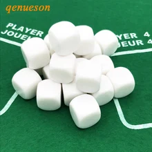 100 pièces/lot blanc 16mm blanc dés acrylique arrondi coin hexaèdre blanc RPG dés jeux de société bricolage sculpture enfants enseignement dés(China)