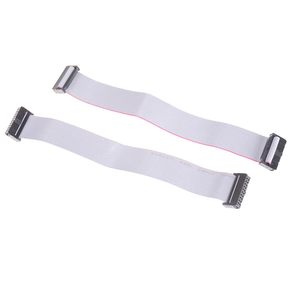 FC-20P 2.54mm Pitch JTAG AVR Download Cable Wire Connector Gray Flat Ribbon Data Cable 20cm 5pcs/lot