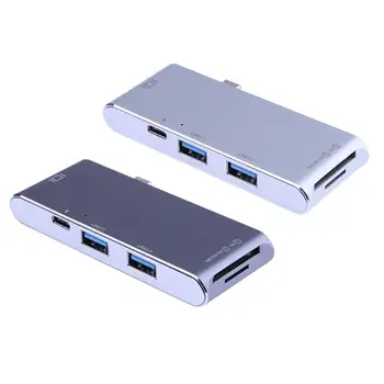 

7 in 1 USB-C 3.1 to 2 USB 3.0 HUB+ SD/TF Card Reader with 4K HDMI+ PD charging Port for Macbook Pro/Google Notebook/DELL XPS