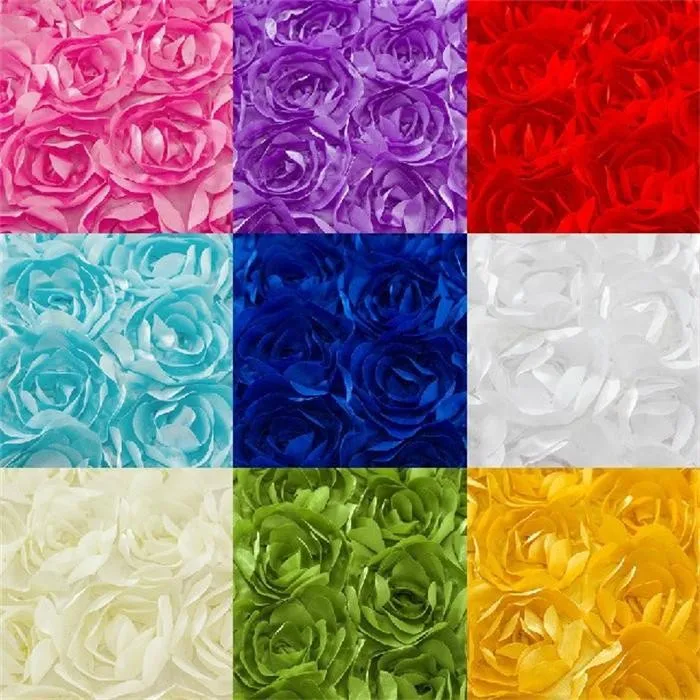 

3D Cloth fabric flowers colorful roses wedding carpet wedding party backdrop wedding table satin runner decor( 140cm width)