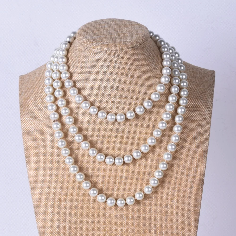 

150 cm long pearl necklace,10mm pearl necklace wholesale, pearl necklace.