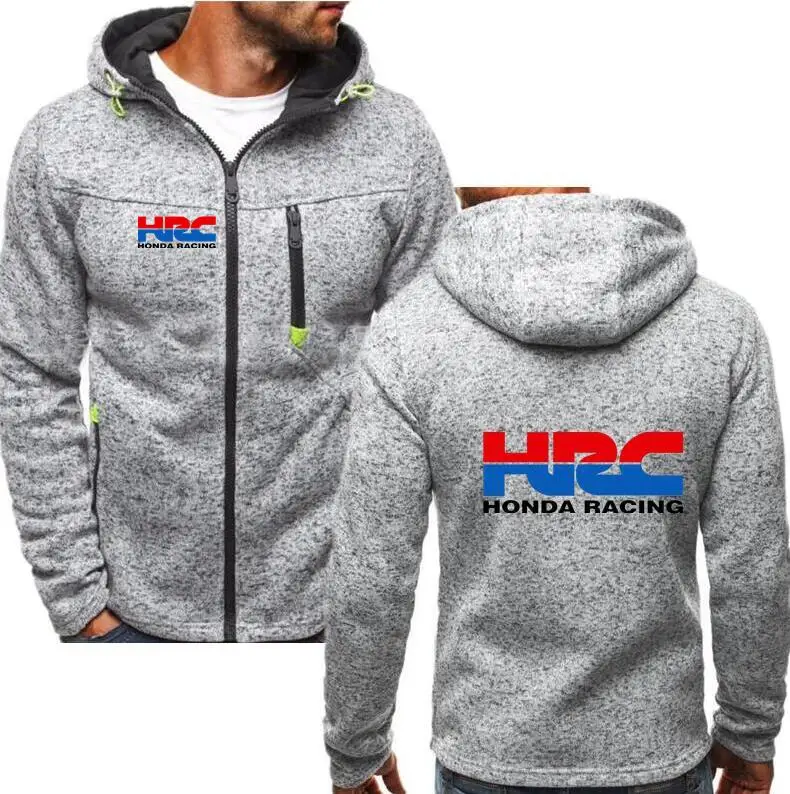 

2019 Fashion Men winter autumn Mens Motorcycle Hoodies HRC Sweatshirts Cotton Casual Repsol Zip Male Hooded coats jackets