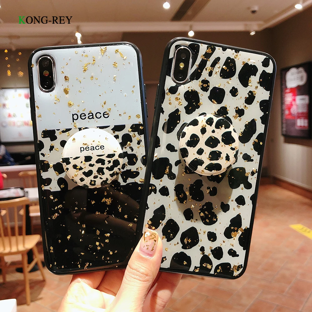 Gold foil sparkling Leopard Print Phone Case For iphone XS Max XR 10 Case For iphone 6 6s 7 8 plus Back Cover Luxury Soft Cases Gold foil sparkling Leopard Print Phone Case For iphone XS Max XR 10 Case For iphone 6 6s 7 8 plus Back Cover Luxury Soft Cases