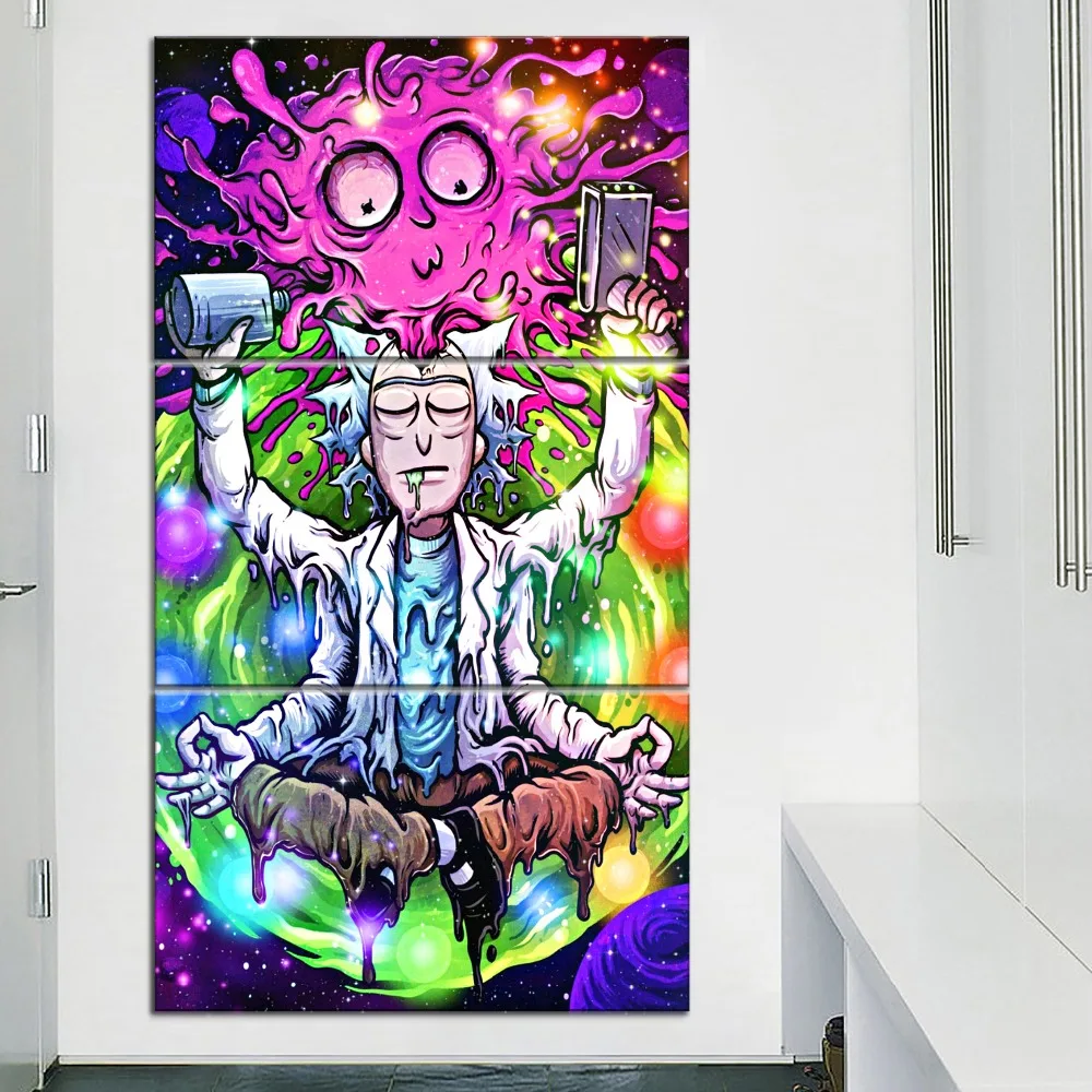 Картина рик и морти на холсте