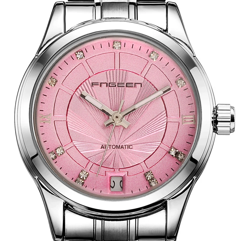 Автоматические женские наручные часы Reloj Mujer роскошные бриллиантовые браслет