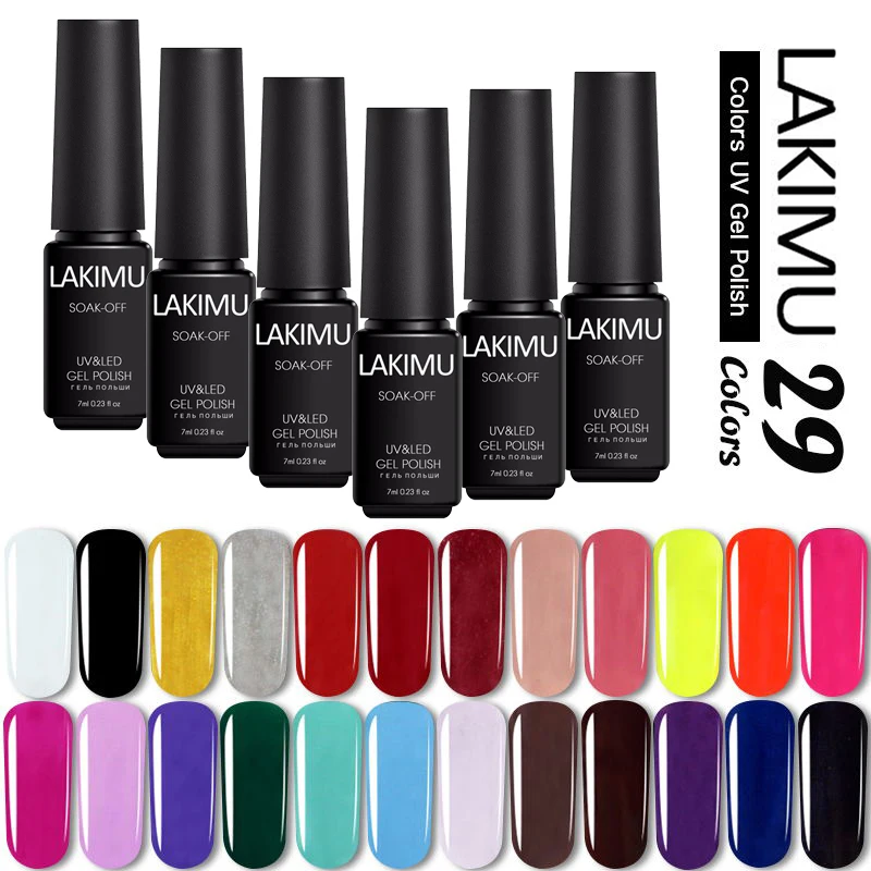 Lakimu гель для ногтей цвета Soak Off УФ полигель Дизайн Цветной лак модные Лаки