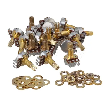 

Yibuy Gold 18mm Shaft A500K Electric Guitar Bass Control Pot Potentiometer Set of 25
