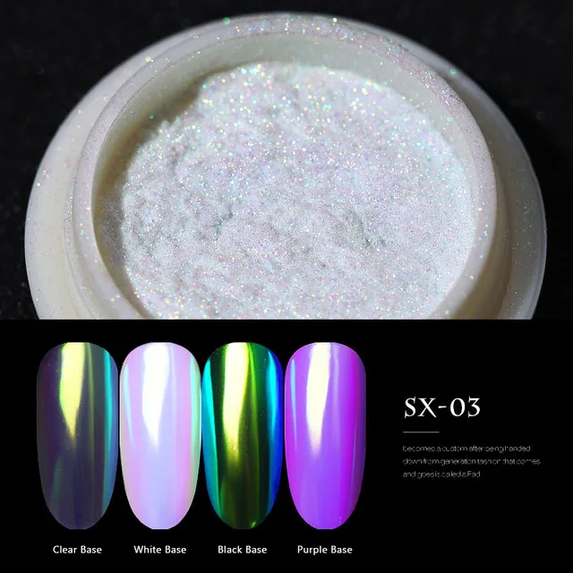 MAXIMA 0.2g Shell Pearl Nail Powder iridescent Chameleon Neon Nail Glitter Chrome Mermaid Powder DIY Pigment Manicure Decoration - Цвет: SX-03