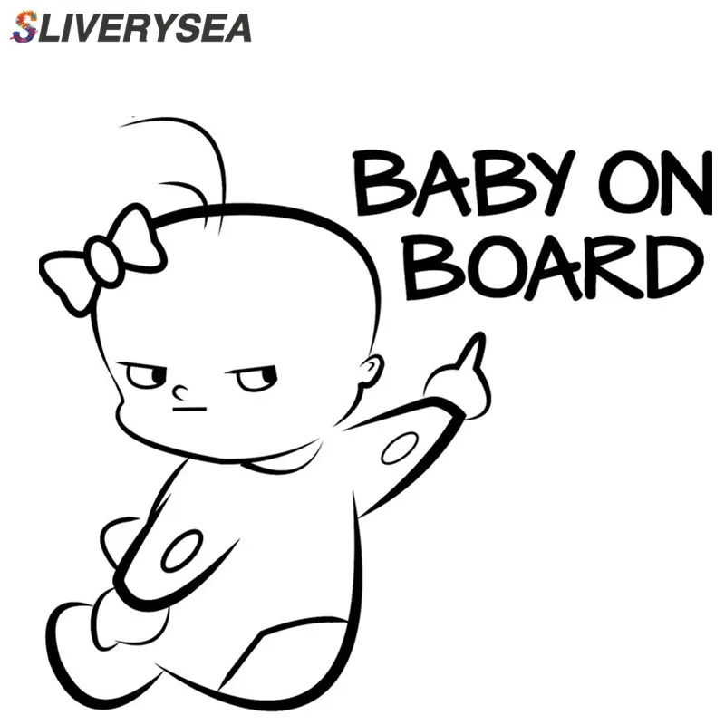 

SLIVERYSEA BABY ON BOARD Funny Vinyl Car Sticker Warning Sign Decal Car Styling #B1089