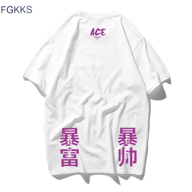 FGKKS Trend мужская футболка Новая Мужская хлопковая футболка с китайским принтом Мужские Футболки Уличная Мужская футболка для отдыха Топы