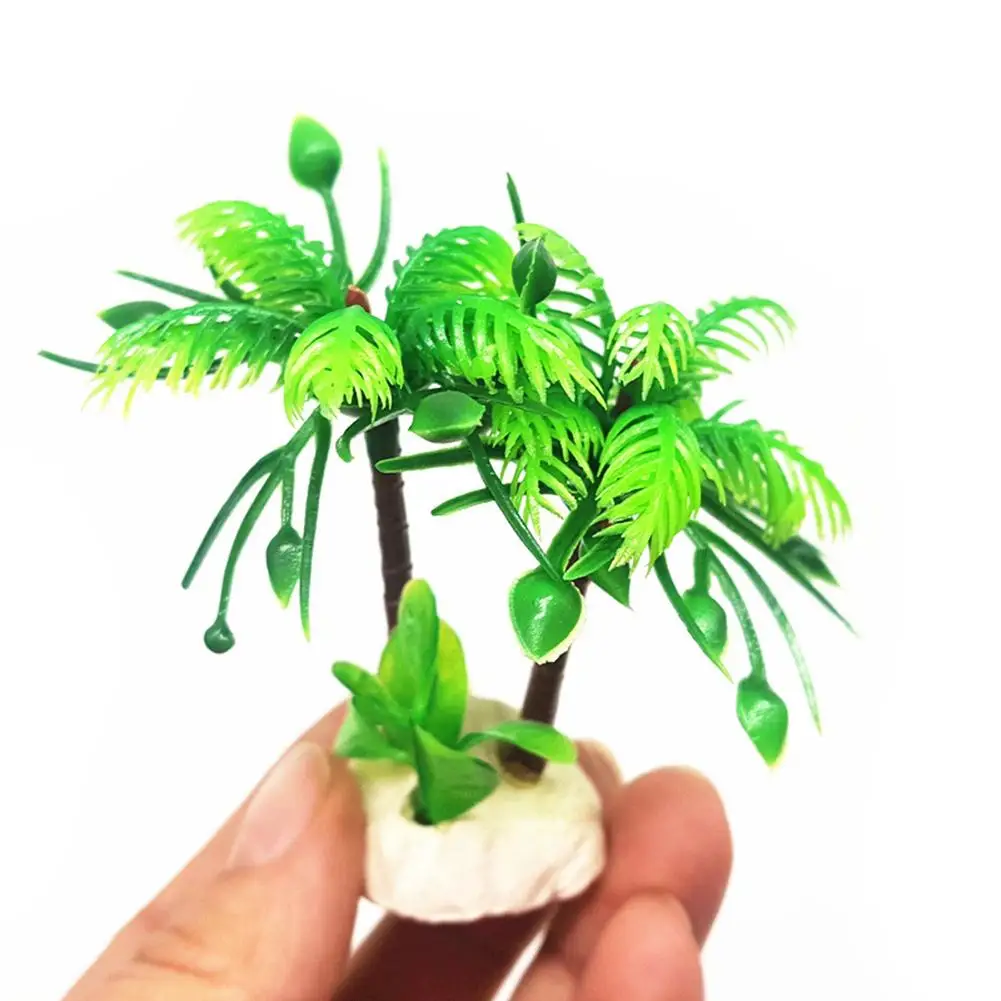 

Aquarium Fish Tank Artificial Coconut Tree Water Plant Ornament Landscape Decor