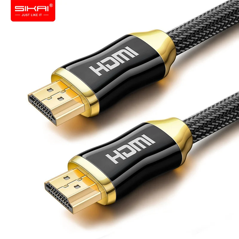 HDMI кабели 2.0b Ultra-HD(UHD) 4K 18Gbs видео и Ethernet SIKAI высокопрочный плетеный нейлоновый кабель шнур 1 м 1,5 м 2 м 3 м 5 м 10 м 15 м