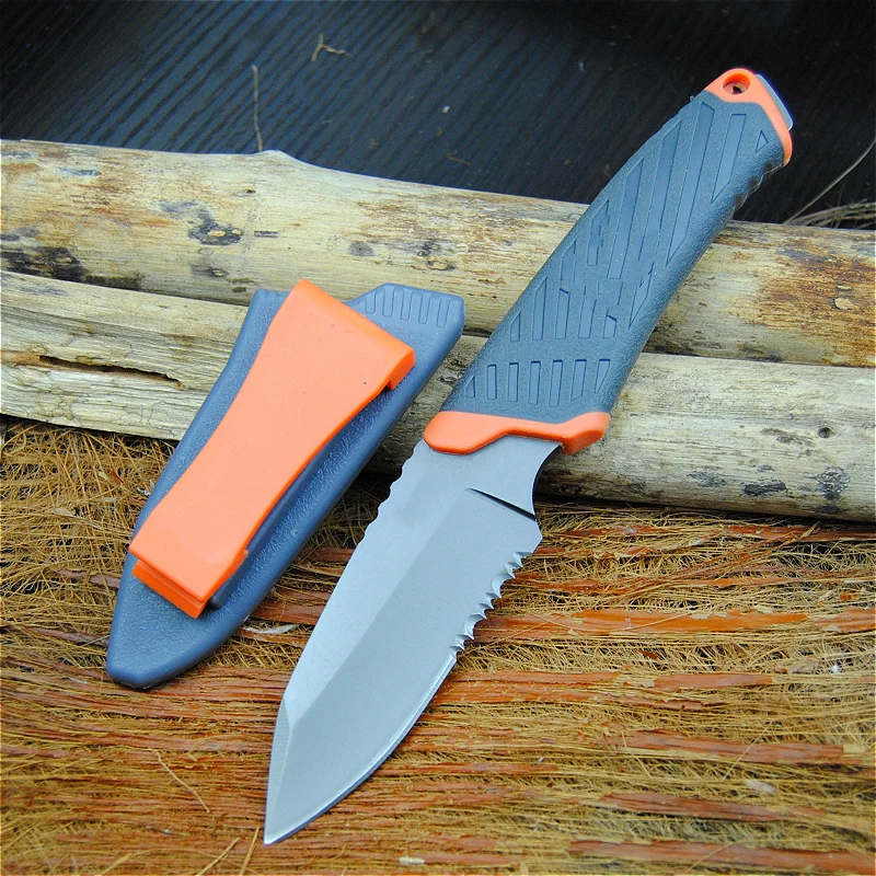 

EVERRICH Fishing diving knife hunting knife camping tool tactical knife complete or serrated fixed blade knife + scabbard!