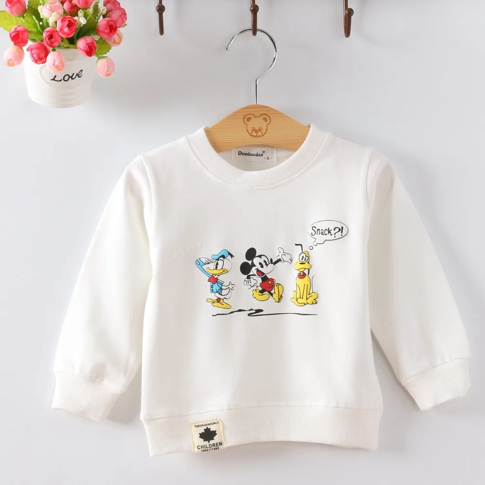 Baby Toddler Kids Audel Cotton Character Print Long Sleeve O-neck T-shirts Character Print Kids G190