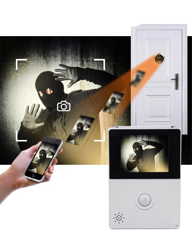 Wifi Doorbell 2 8 Oled Hd Screen Monitor Door Viewer Front Door