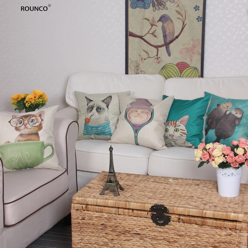 Cute Cartoon Styles Cartoon Animal Cushion Cover Cartoon Home Arts