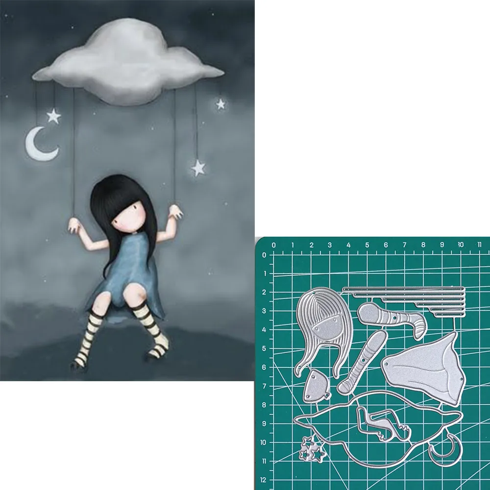 

dark clouds new 2019metal cutting dies doll girls for scrapbooking and making paper for cards