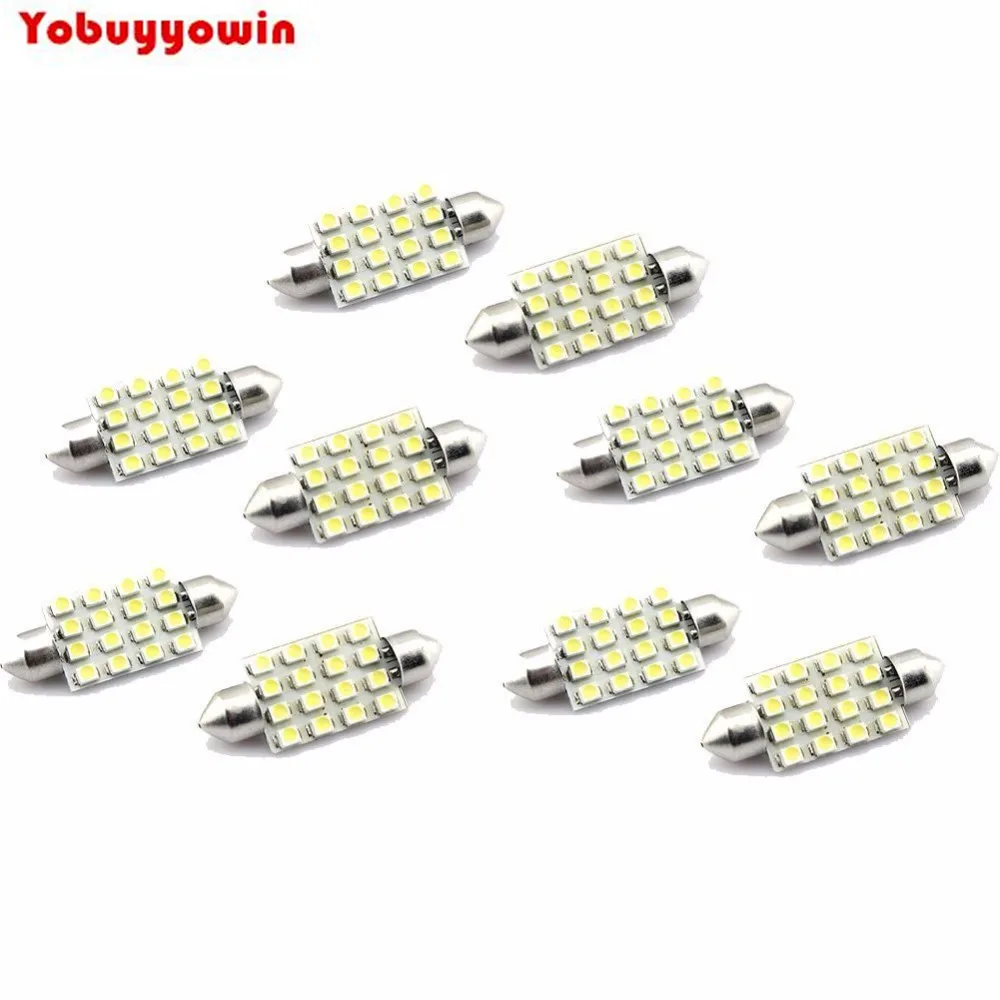 

Kit 10 Lampada 16 Leds Torpedo Luz Teto Placa Smd Super Branca 36mm