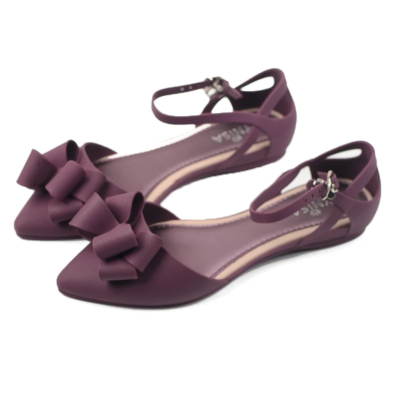 2019 summer pointed plastic shallow mouth sandals with a beach casual soft bottom butterfly results frozen shoes
