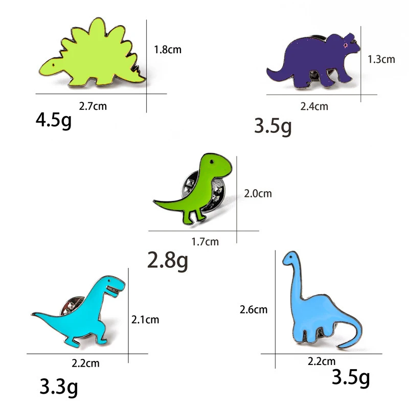 Брошь с динозавром, набор, броши для женщин, унисекс, элегантная Золотая брошь булавка в виде животного, винтажное модное ювелирное изделие, эмаль, булавка из цинкового сплава
