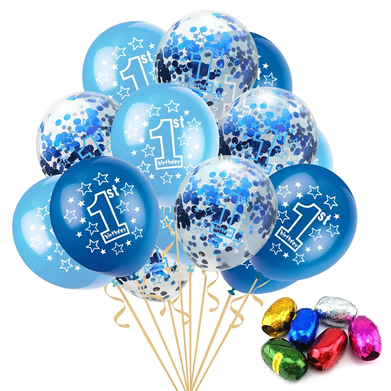 15 шт./компл. шар на 1 й день рождения прозрачные латексные воздушные шары с