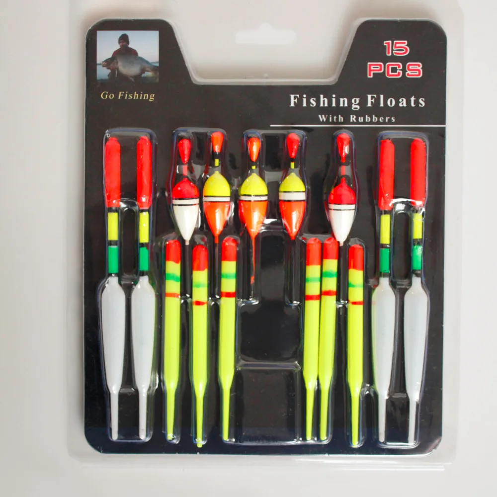 15 шт./лот, разноцветные поплавок для подледной рыбалки, набор для ловли карпа, аксессуары для ловли карпа