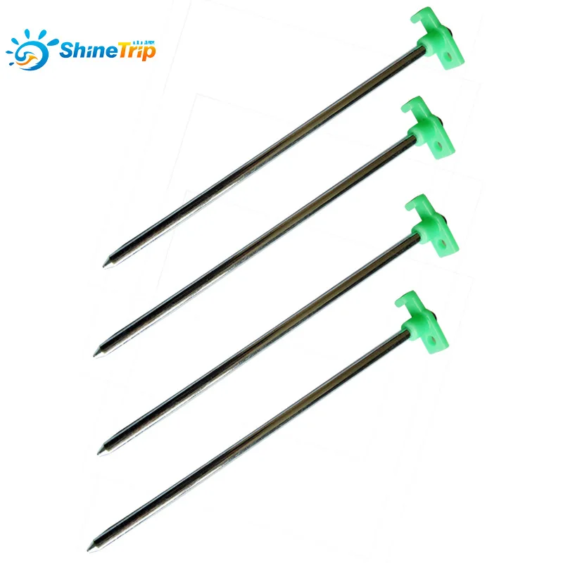 ShineTrip 4pcs Outdoor camping Tent nail beach hook steel