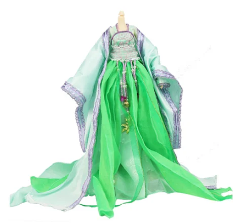 Кукольные аксессуары ручной работы, уникальное изысканное платье, одежда для китайского традиционного платья для 30 см, кукольная одежда только Z823 - Цвет: Прозрачный