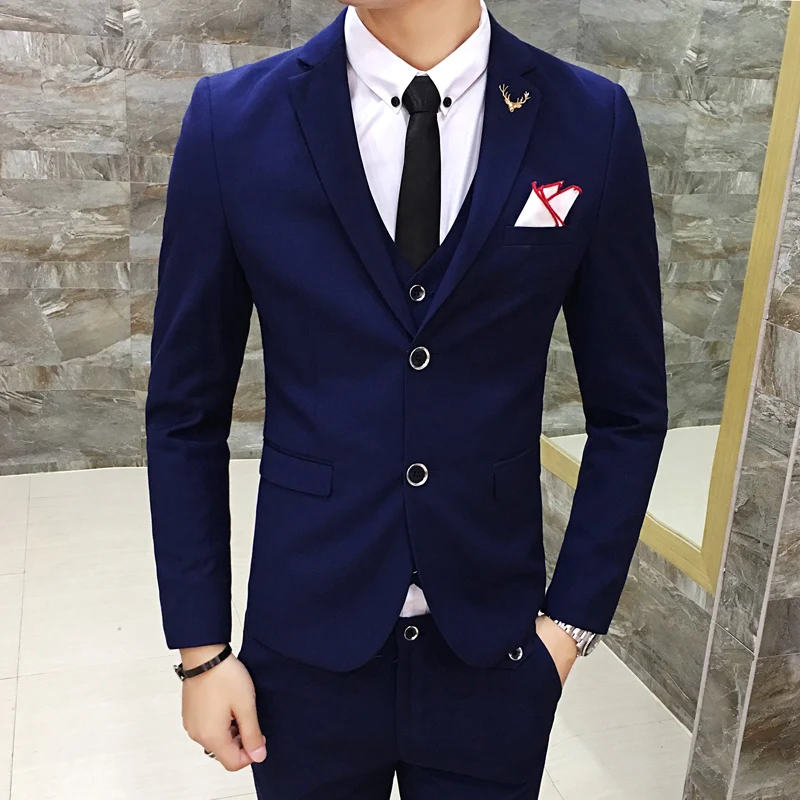 Royal Blue Tuxedo Jacket +vest+pants 